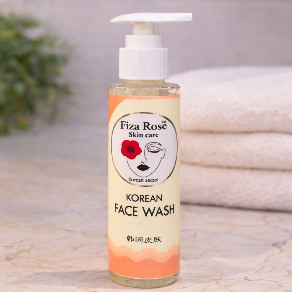 Fiza Rose Korean Face Wash (100ml) For Brightening, Deep Cleansing & Fresh Glow