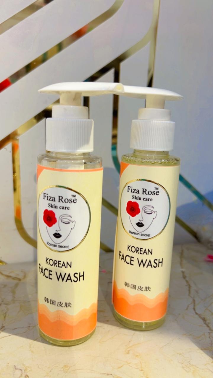 Fiza Rose Korean Face Wash (100ml) For Brightening, Deep Cleansing & Fresh Glow